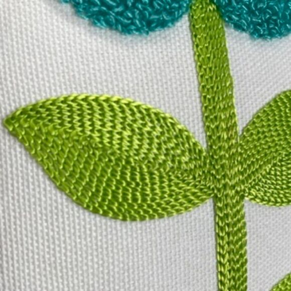 2017 Hobby Lobby The Spring Shop Throw Pillow Floral Embroidered Teal Pink White - Picture 5 of 9